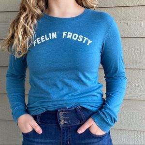 Bella + Canvas “Feelin’ Frosty” Blue long sleeved t-shirt